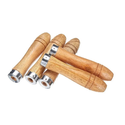 5pcs/set Wooden File Handle Replacement For Metal File,wood Rasp,screwdrivers,hand Drills For File Craft Tool Length 9cm Hole Beauty Trend Shop