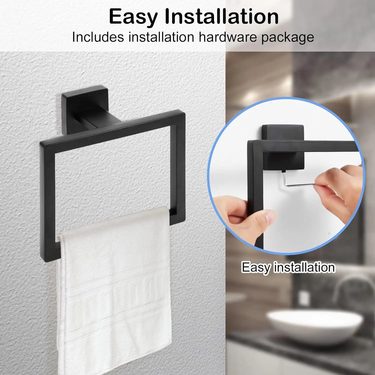 Bathroom Towel Ring Hook Hardware Accessories Storage Holder 304 Stainless Steel Hand Towel Holder Modern Round Towel Hanger Beauty World Shop