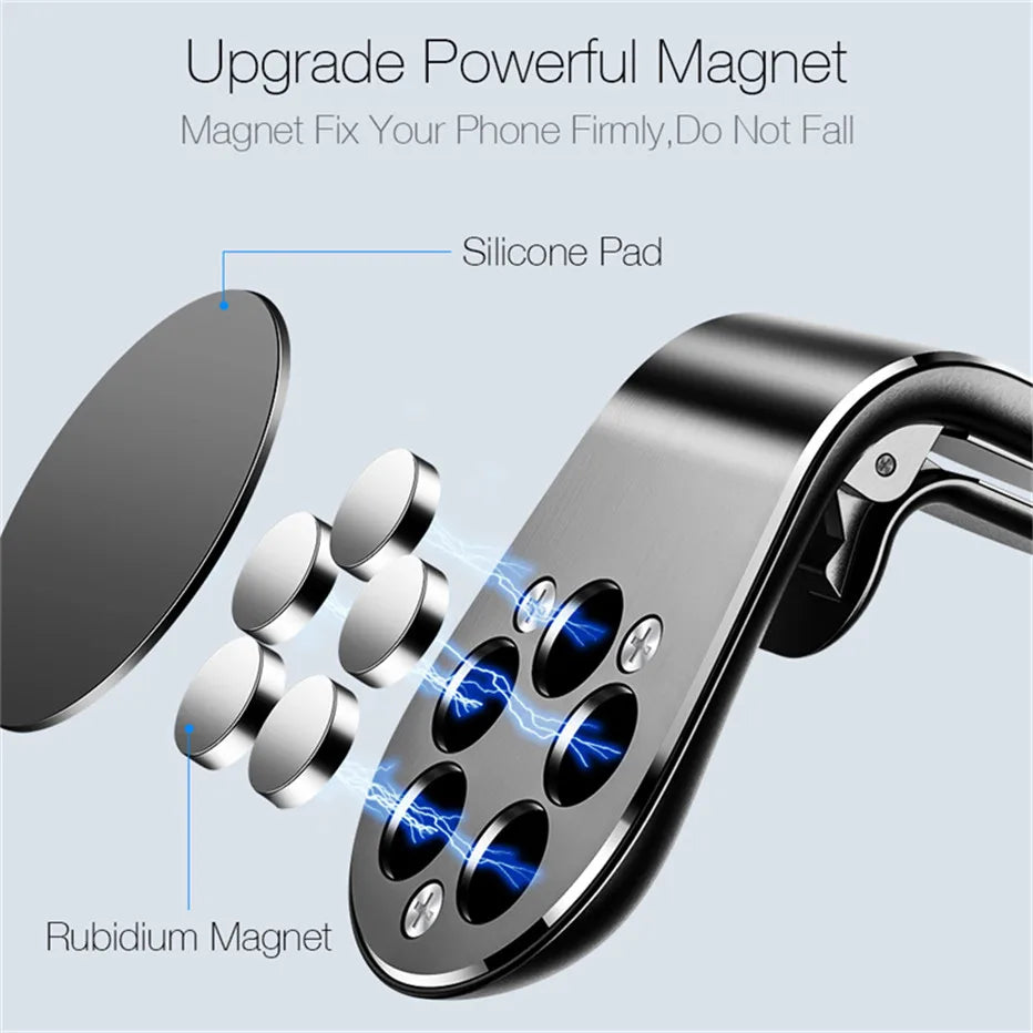 Magnetic Car Phone Holder Air Vent Clip Mount 360 Rotation Mobile Bracket GPS Cell Phone Stand in Car For IPhone Samsung Huawei Beauty World Shop