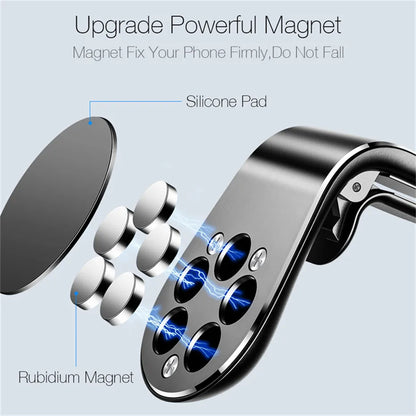 Magnetic Car Phone Holder Air Vent Clip Mount 360 Rotation Mobile Bracket GPS Cell Phone Stand in Car For IPhone Samsung Huawei Beauty World Shop