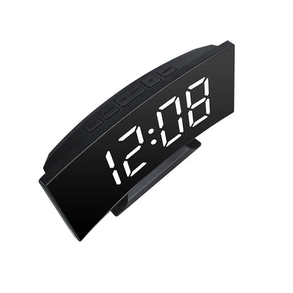 Electronic Alarm Clock Noiseless Design Digital LED Large Display Mirror Electronic Clock Digital Alarm Clock LED Mirror Clocks Beauty World Shop