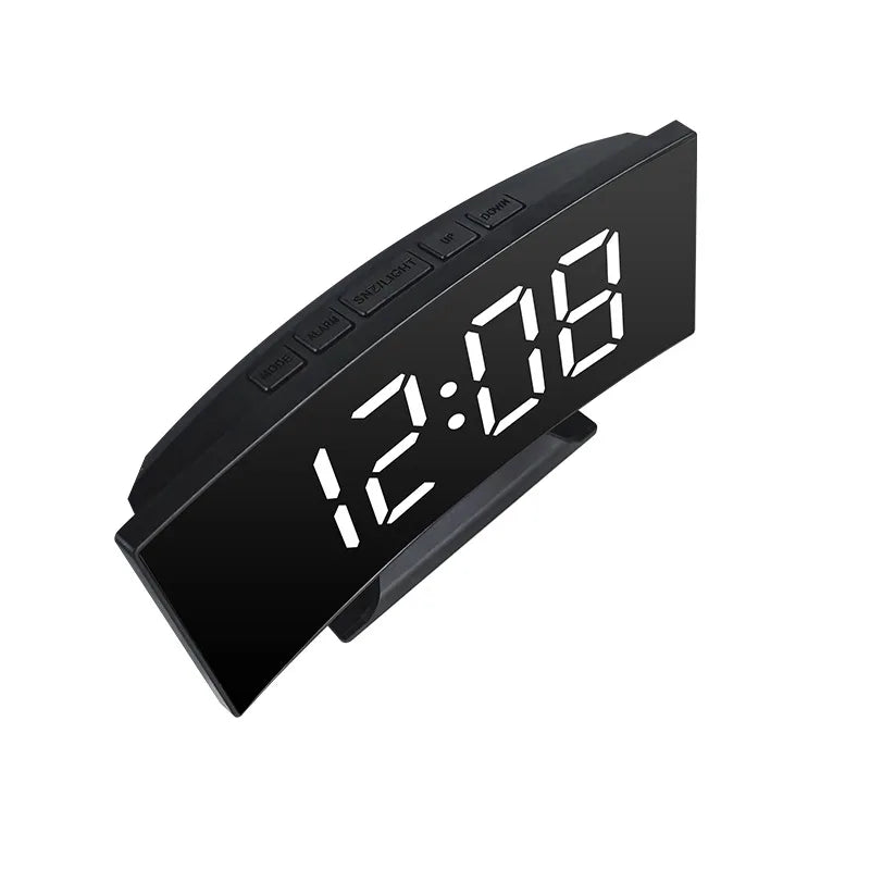 Electronic Alarm Clock Noiseless Design Digital LED Large Display Mirror Electronic Clock Digital Alarm Clock LED Mirror Clocks Beauty World Shop