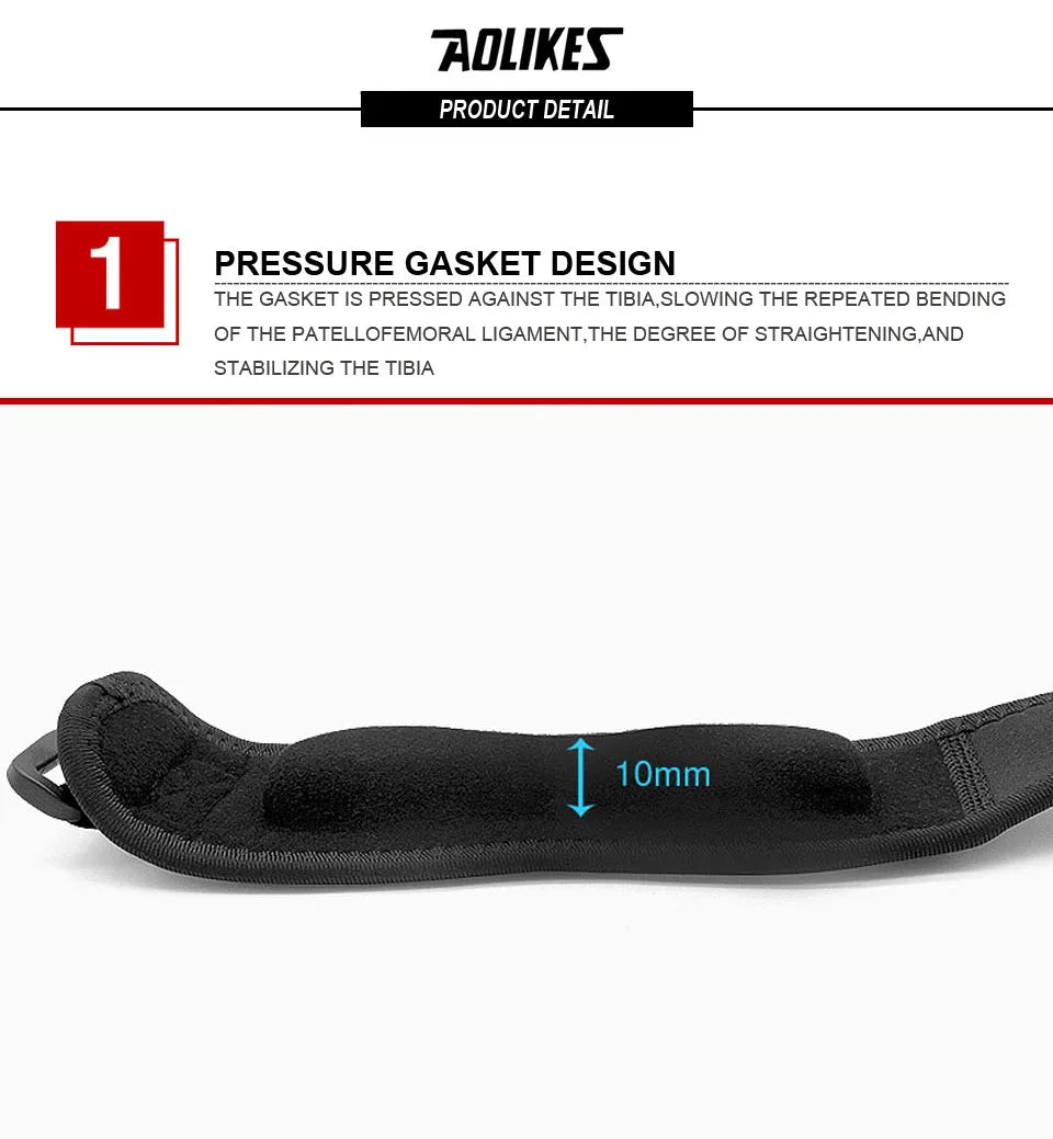 AOLIKES 1PCS Knee Braces for Knee Pain,Patella Knee Support Strap,Adjustable Patellar Tendon Stabilizer Band for Basketball Beauty World Shop