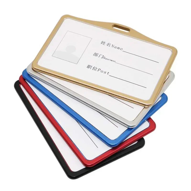 1 Pcs Aluminum Alloy Card Cover Case Bank Business Work Card Holder with ABS Retractable Badge Reel Credit ID Card Badge Bag Beauty World Shop