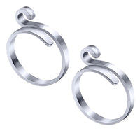 2Pcs Silver Double