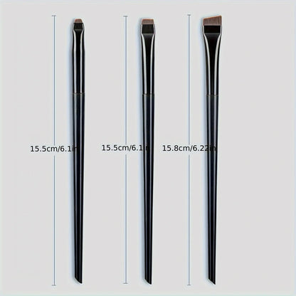 Ultra-Thin Eyebrow Brush Set -3Pcs Angled Precision Eyeliner MakeupBrushes, Synthetic Bristles Slanted Eyeshadow Eye Brow Tintin Beauty World Shop