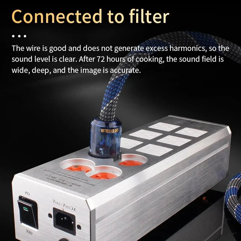 YYAUDIO Power Cable HiFi OCC Audio Cable EU/US Vseries Connecter Amplificateur, Filtre 1m 1.5m Beauty World Shop
