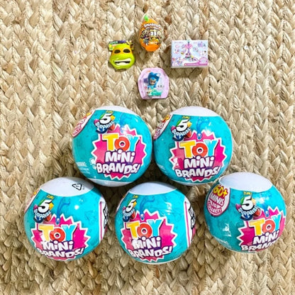 5 Surprise Mini Brands Series 1 by ZURU Mystery Real Miniature Collectible Toy Capsule Anime Figure Toy Birthday Surprise Gift Beauty World Shop