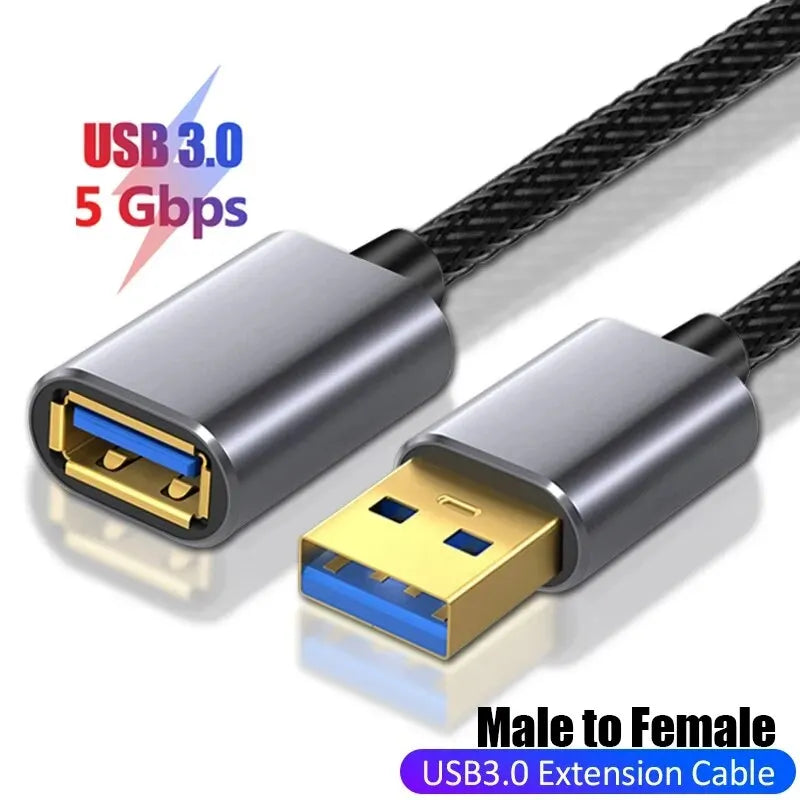 Male And Female Usb Extension Cable Usb 3.0 Mobile Charging Cable Suitable For Smart Laptops, Tvs, Ps4, And Usb Extension Cables Beauty World Shop