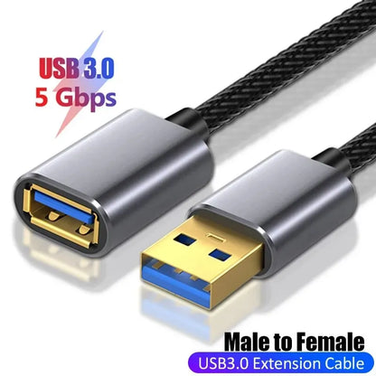 Male And Female Usb Extension Cable Usb 3.0 Mobile Charging Cable Suitable For Smart Laptops, Tvs, Ps4, And Usb Extension Cables Beauty World Shop