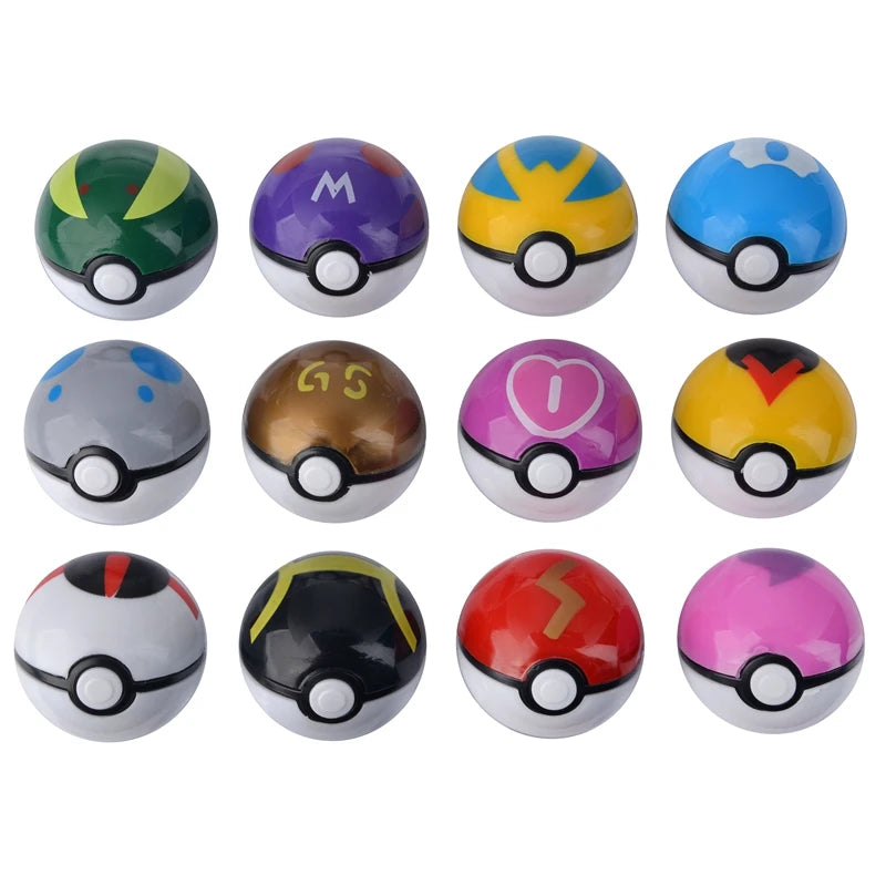 12Pcs/Set Pokemon PokeBall Figure Toys Anime Pikachu Blind Box PVC Figurine Action Collection Model Dolls Kids Birthday Gift Beauty World Shop