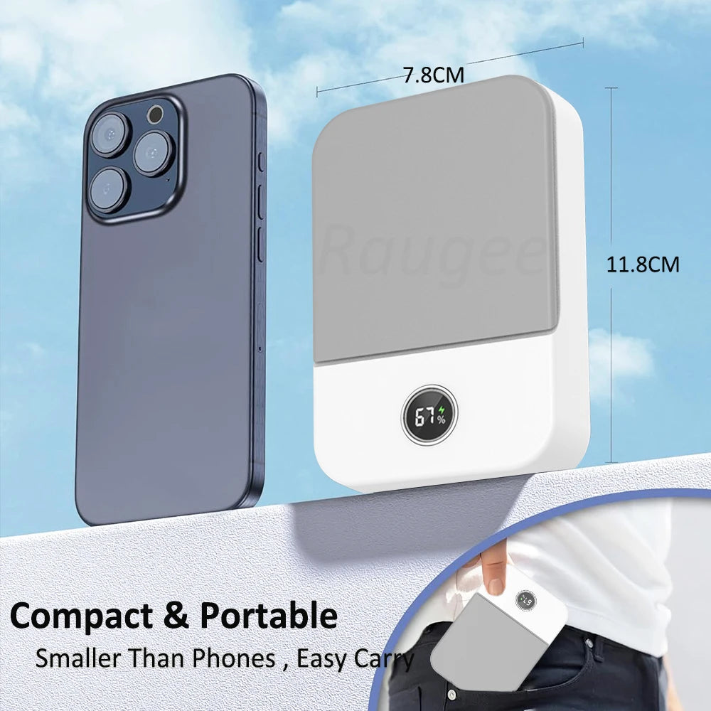 Waist Fan Portable Outdoor Mini Hanging Neck Fan 3 Gear Strong Wind Bladeless Waist Neck Fan Air Cooler USB Fan 2000Mah Beauty World Shop
