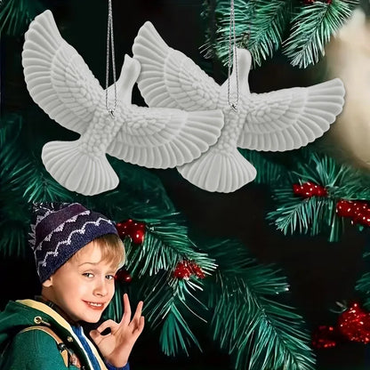 1/4pcs Resin White Dove Christmas Ornaments Xmas Tree Hanging Pendants 2026 New Year Party Home Wall DIY Decoration Kids Gifts Beauty World Shop