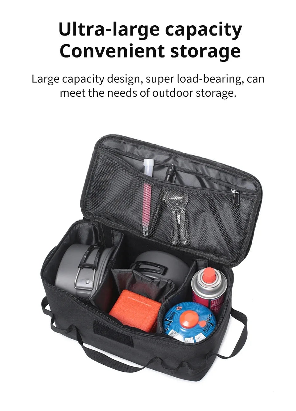 Outdoor Camping Gas Tank Storage Bag Large Capacity Ground Nail Tool Bag Gas Canister Picnic Cookware Utensils Kit Bag Beauty World Shop