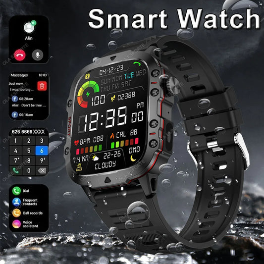 New Military GPS Smart Watch Men Flashlight Compass Waterproof Outdoor Sports Tracker Bluetooth Calls Smartwatch For Android IOS