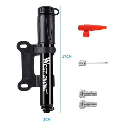 WEST BIKING 100Psi Mini Bike Pump Aluminum Alloy Bicycle Hand Air Pump Tire Inflator Schrader Presta Valve MTB Road Cycling Pump Beauty World Shop