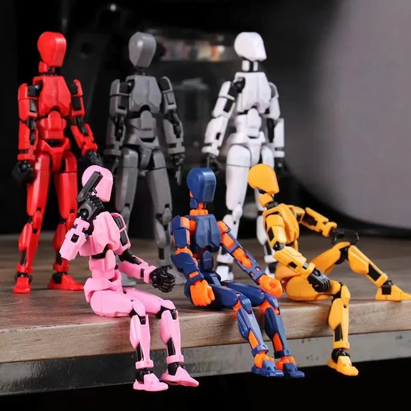 Multi-Jointed Movable Shapeshift Robot 3D Printed Mannequin Lucky 5 Character Action Figures Toys Parent-children Game For Gifts Beauty World Shop