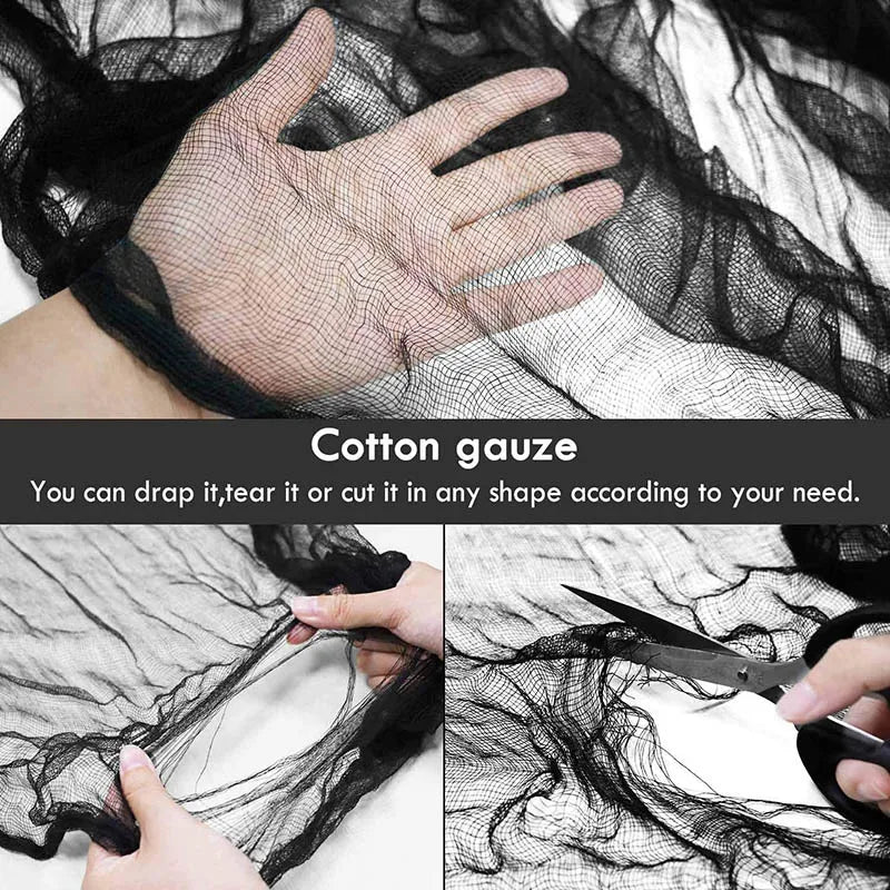 Horror Halloween Party Decoration Haunted Houses Doorway Outdoors Decorations Black Creepy Cloth Scary Gauze Gothic Props Beauty World Shop
