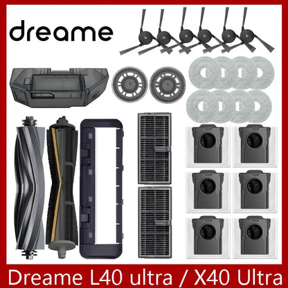 Dreame L40 Ultra / X40 Ultra Robot Vacuum Accessories Dust Bags Mop Main Side Brushes Cloths HEPA Filters Spare Parts Beauty World Shop