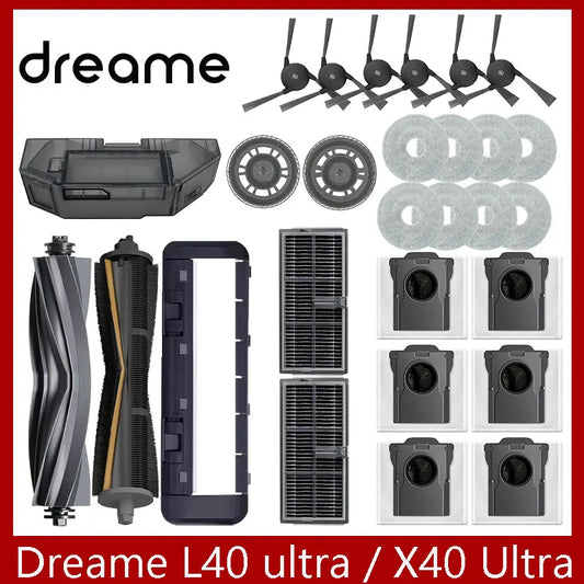 Dreame L40 Ultra / X40 Ultra Robot Vacuum Accessories Dust Bags Mop Main Side Brushes Cloths HEPA Filters Spare Parts Beauty World Shop
