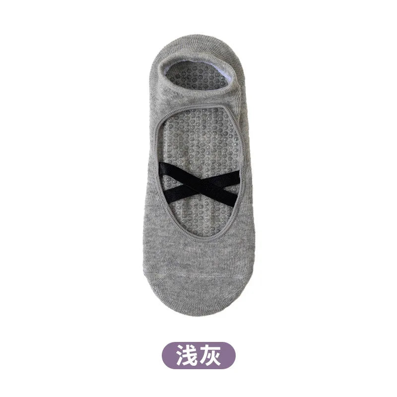 1pair Fashion Yoga Socks Anti Slip Women Professional Pilates Socks Cotton Dance Floor Trampoline Aerobics Fitness Sports Socks Beauty World Shop