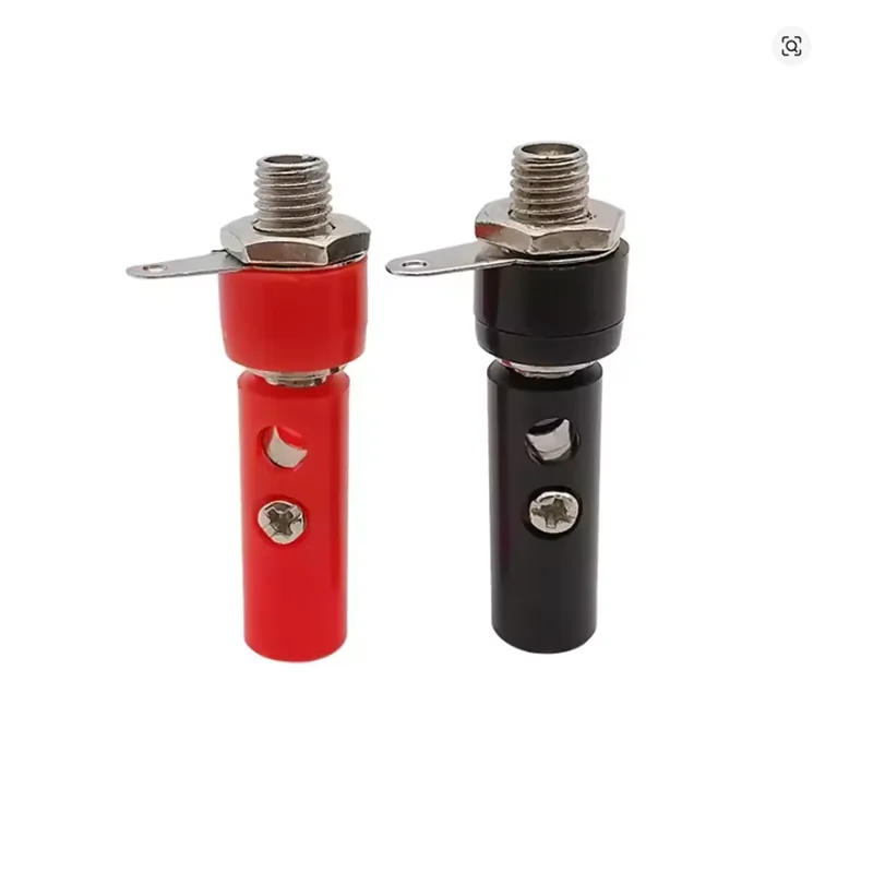 10Pair Silver 4mm Banana Plug Male and Female 4mm Banana Jack Panel Mount Banana Socket Terminal Connector Adapter Red Black Beauty World Shop
