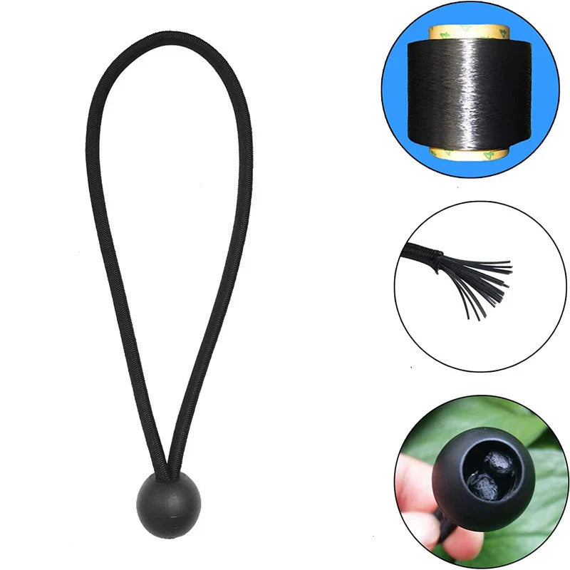Outdoor Elastic Ball Rope Bungee Cords Portable Tent Fixing Tarpaulin Awning Canopy Heavy Duty Tarp Tie Down for Shelter Cargo Beauty Trend Shop
