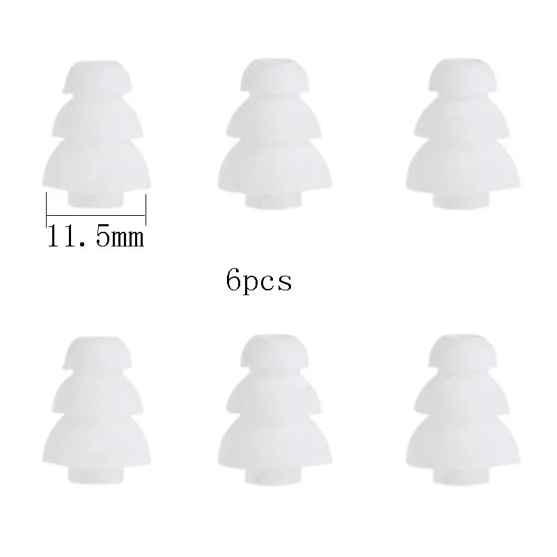 Three layers Silicone In-Ear Earphone Headset Earbud Bud Tips Earbuds eartips Earplug 6pcs/3pair