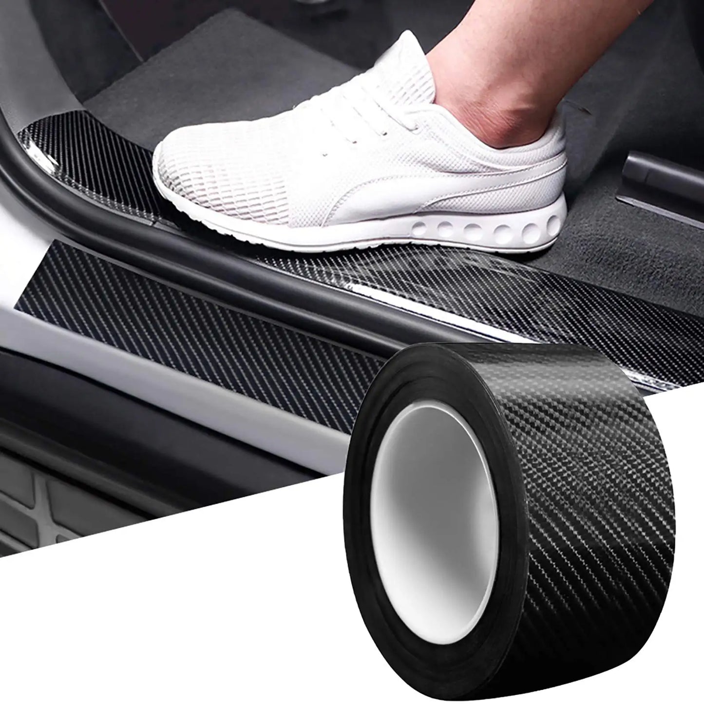 1-10m Nano Carbon Fiber Car 3D Tape Sticker Door Mirror Paste Protector Strip DIY Protection Protective Film Waterproof Adhesive Beauty World Shop