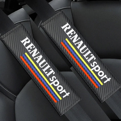 2PCS Carbon fiber Cotton Car Safety Belt Shoulder Cover seat belt pad for Renault koleos duster megane 2 logan clio Car Styling Beauty World Shop