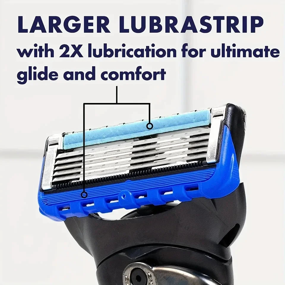 Manual Shaving For Men Replace Head Five Layer Blade Eight Comfortable Shaving Blades The Latest Blue No Skin Damage Uncharged Beauty World Shop