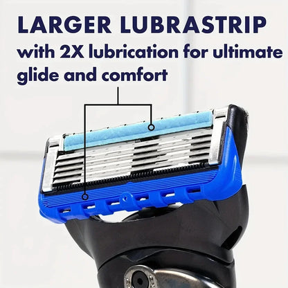 Manual Shaving For Men Replace Head Five Layer Blade Eight Comfortable Shaving Blades The Latest Blue No Skin Damage Uncharged Beauty World Shop