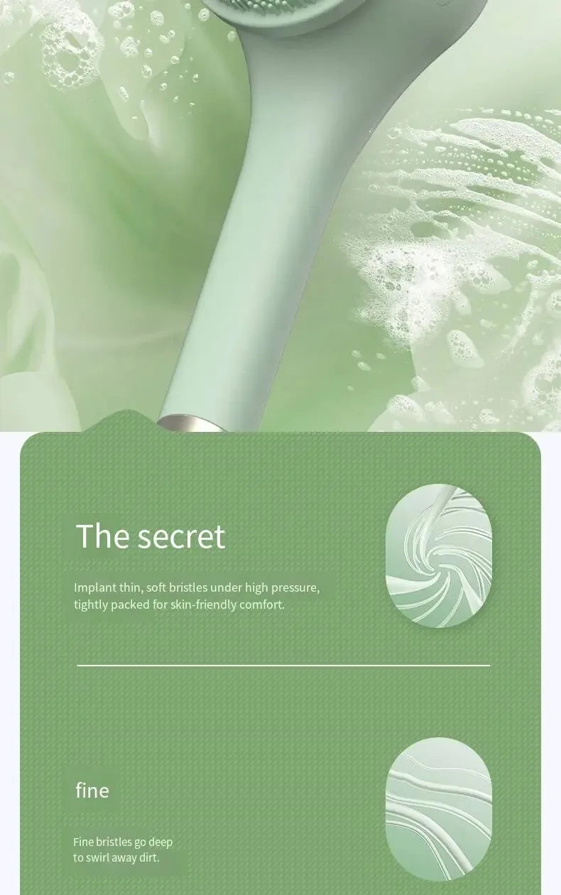 6 in 1 Electric Silicone Bath Brush Electric Back Scrubber 6 Brush Heads USB Rechargeable Rotating Shower Massager with 2 Speeds
