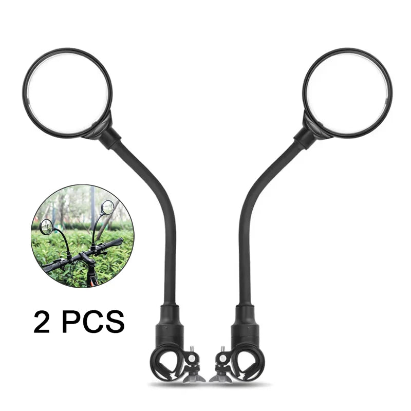 2PCS Bicycle Rearview Mirror 360 Degree Adjustable Rotatable Universal Cycling Handlebar Rear View Mirrors for MTB Road Bike Beauty World Shop