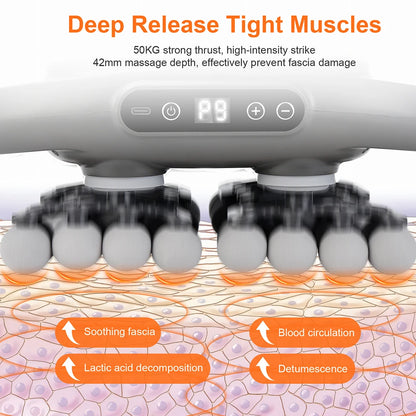 42-Heads Fascia Gun High-Frequency Vibration Body Massage Gun Back and Waist Massager Neck Shoulder Massager Muscle masajeador Beauty World Shop