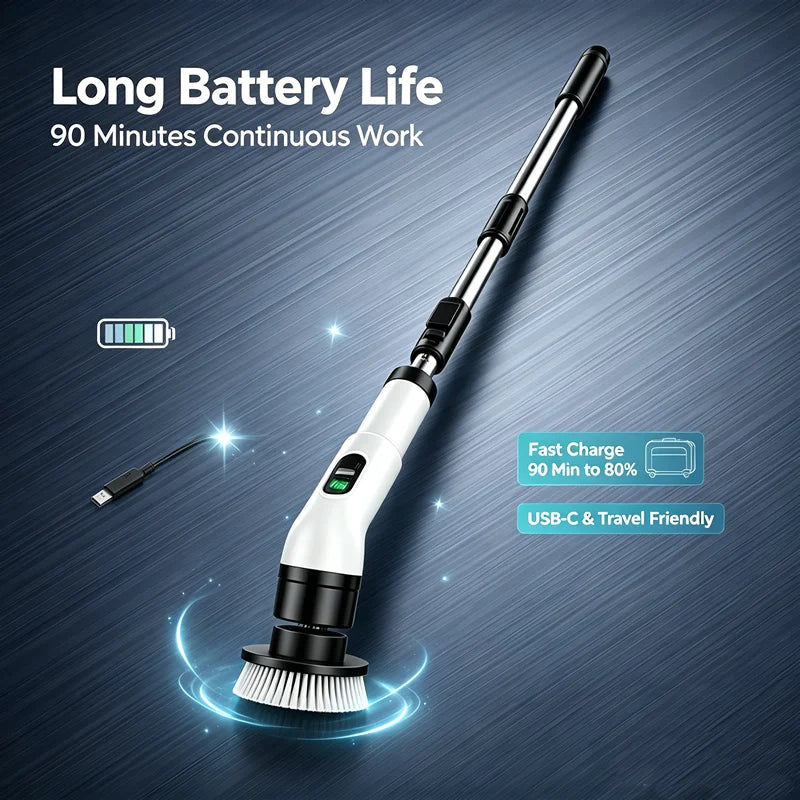 Household Cordless Spin Scrubber Kitchen Gadgets Hair Brushes Bathroom Broom Toilet Mops Electric Multipurpose Cleaning Brush Beauty World Shop