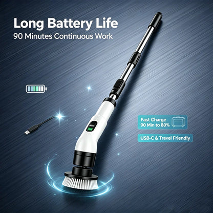 Household Cordless Spin Scrubber Kitchen Gadgets Hair Brushes Bathroom Broom Toilet Mops Electric Multipurpose Cleaning Brush Beauty World Shop
