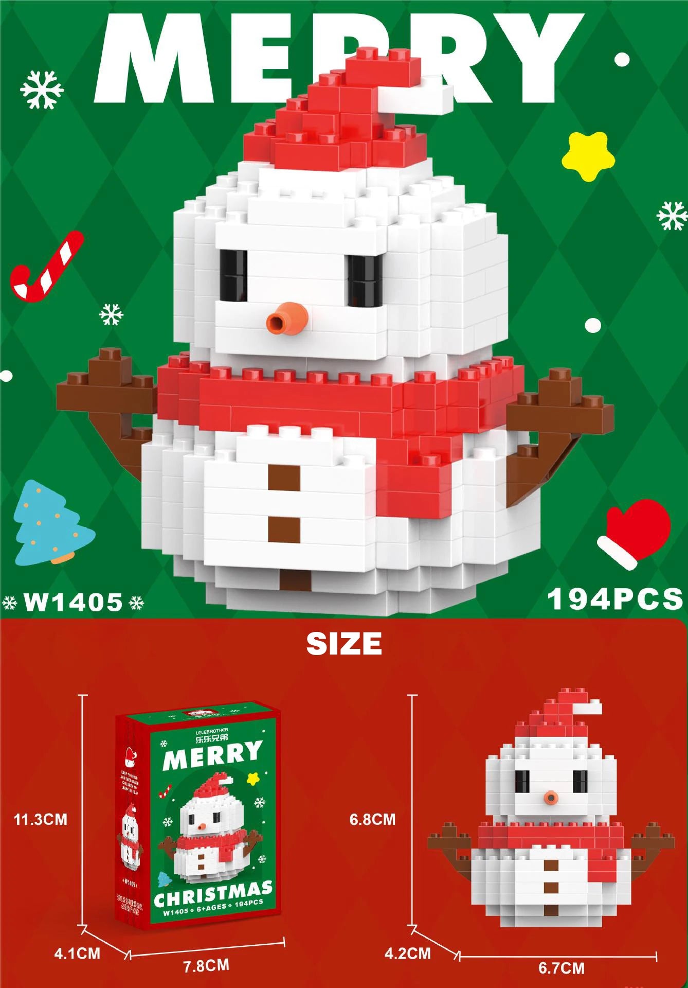 Christmas Building Block Santa Claus Snowman Elk Tree Micro Brick Puzzle Assembly Model Home Decoration Xmas Party Gift Kid Toy Beauty World Shop