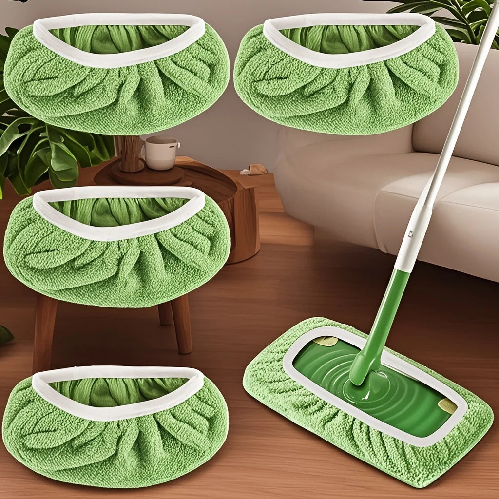 4 Reusable Mop Pads with High Water Absorption and Ultra-fine Fiber Cleaning Pads That Can Firmly Adhere To Most Standard Mops Beauty World Shop