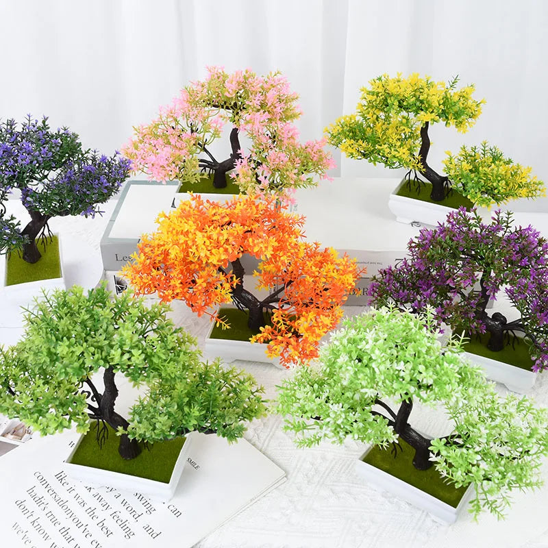 Artificial Plants Bonsai Small Tree Pot Fake Plant Flowers Potted Ornaments For Home Room Table Decoration Hotel Garden Decor Beauty World Shop
