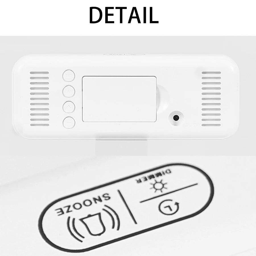 Digital Alarm Clock Temperature and Date Week Display Night Mode Table Clock Voice Control 12/24H Electronic LED Alarm Clocks Beauty World Shop