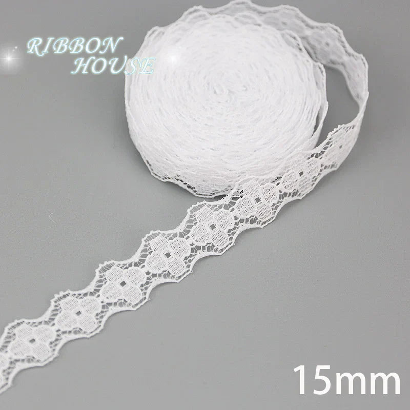 (5 yards/roll) white Lace ribbon fabric Webbing Decoration Lovely gift packing polyester Material Home Accessories Store