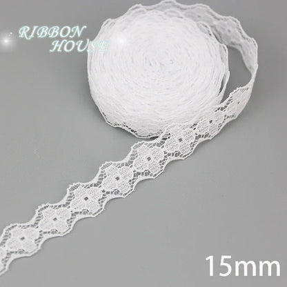 (5 yards/roll) white Lace ribbon fabric Webbing Decoration Lovely gift packing polyester Material Home Accessories Store