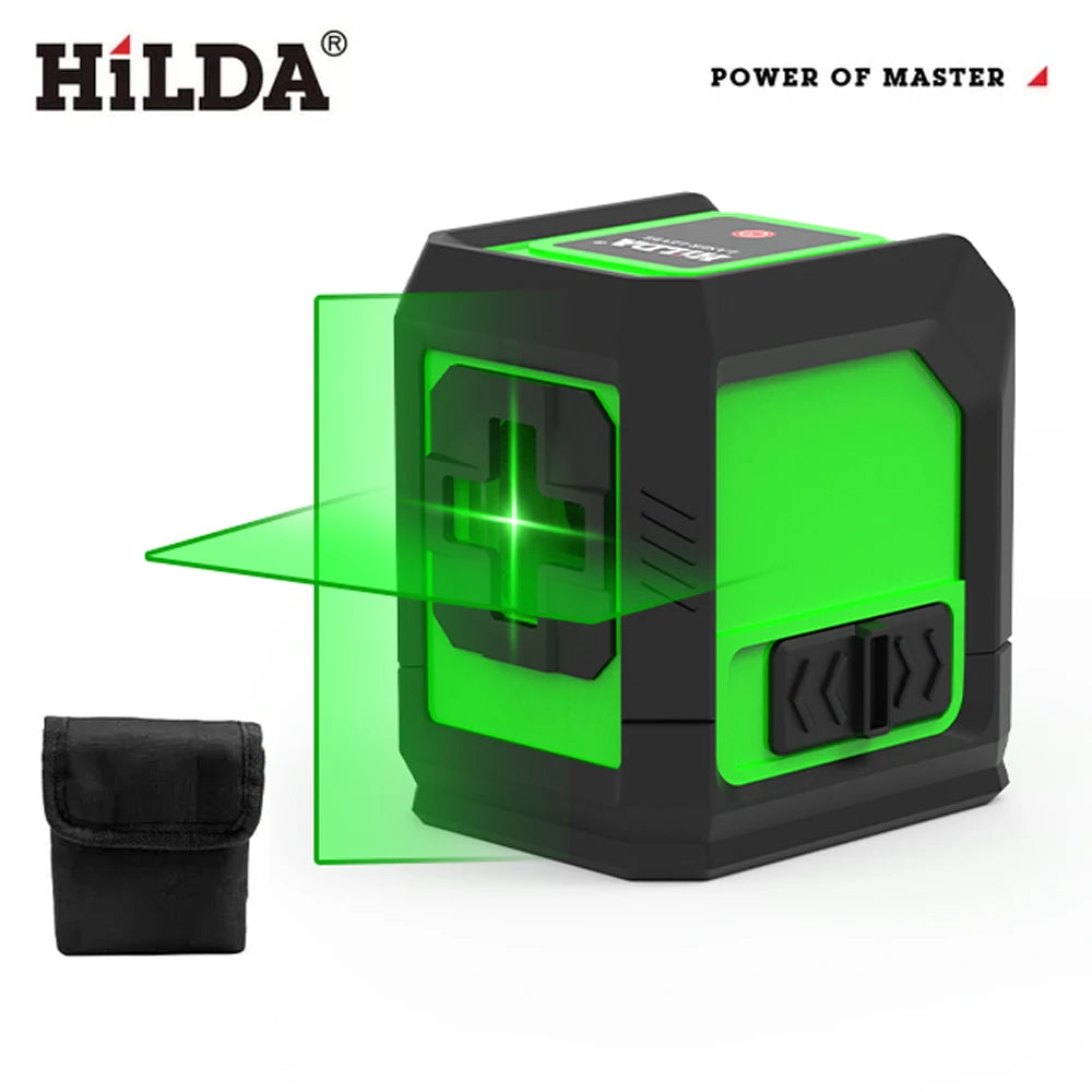 HILDA Laser Level Meter 2-Line Cross Green Level Laser Horizontal & Vertical Nivel Laser Self-Leveling лазерный уровень Men Gift Beauty World Shop