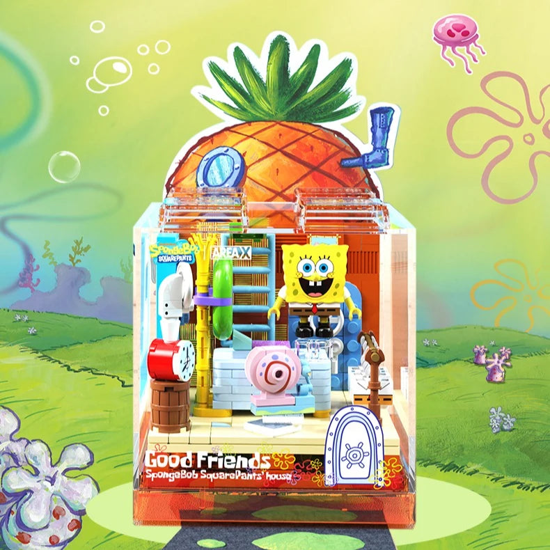 Spongebob Building Blocks Patrick Star Krusty Krab Squidward Tentacles Room Model Bricks Set Desktop Ornaments Kids Toys Gifts Beauty World Shop
