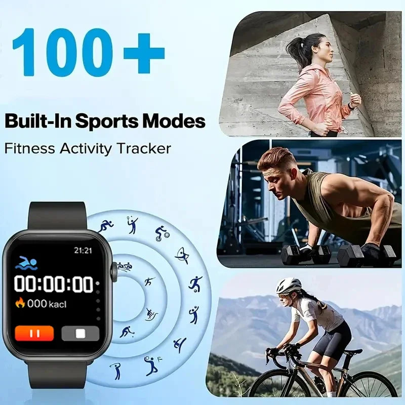 2025 New Smartwatch For Men Android IOS Phone 1.73" Screen Bluetooth Call Blood Oxygen Pressure Monitoring Smart Watch Women Beauty World Shop