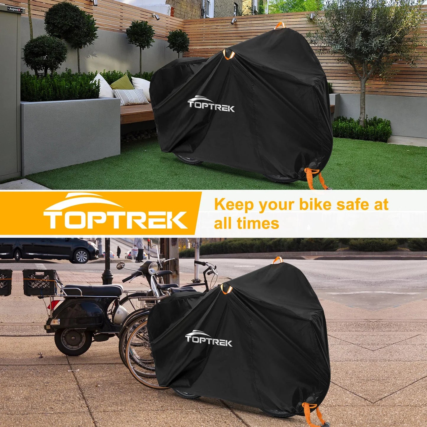 Toptrek Bike Cover Outdoor Storage Waterproof Anti-UV 210D Oxford High Quality Covers for Bicycles Rain Snow Dust Protective Beauty World Shop