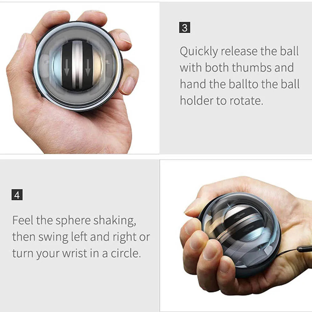 Wrist Power Ball Auto-Start Grip Ball Strengthener Gyroscopic Arm Gyro Hand ball Home Fitness Forearm Exerciser Beauty World Shop