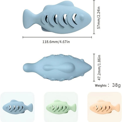 Silicone Treat Dispensing Fish Teeth Cleaning Self-Playing Boredom Relief Cats Wand Kitten Chew Resistant Molar Interactive Toy Beauty World Shop