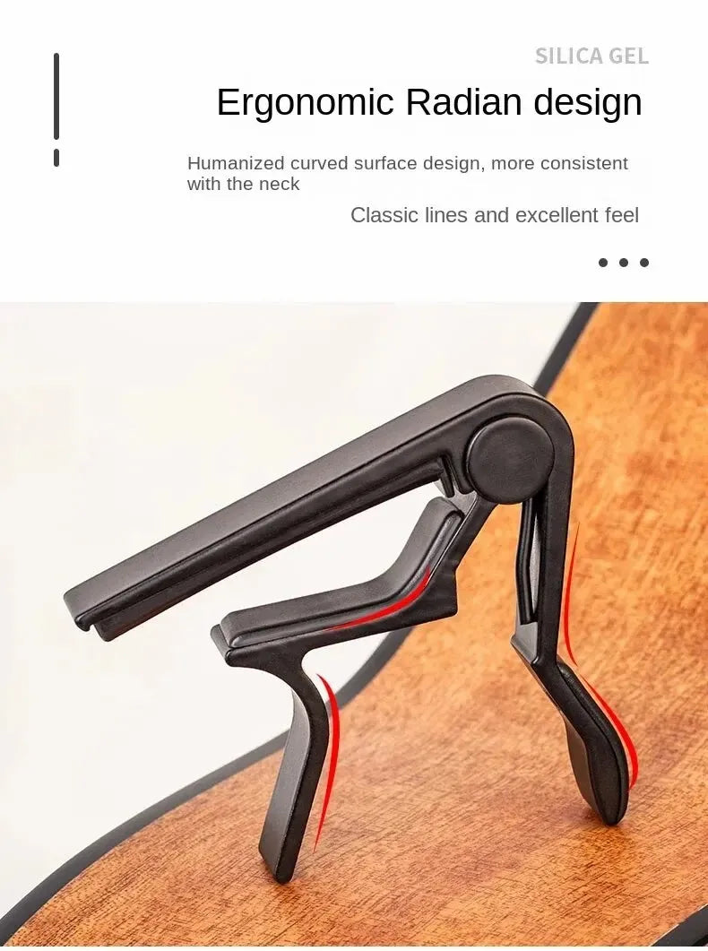 7pcs Guitar Capo for Acoustic And Electric Guitars With 5 Picks for Free And 1 Holder,Black; Silver Beauty World Shop